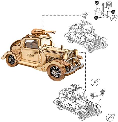 Rolife Voiture de Collection 3D, Idéal pour Adultes à Construire, Décoration Maison TG504