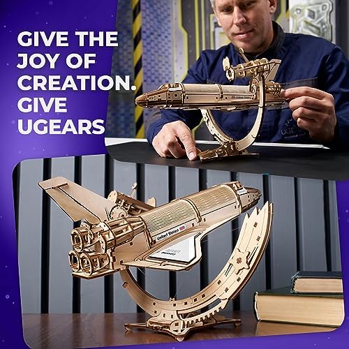 UGEARS NavLETTE Spatiale Discovery de la NASA - Maquette en Bois à Construire pour Adultes Passionnés d'Espace - Échelle